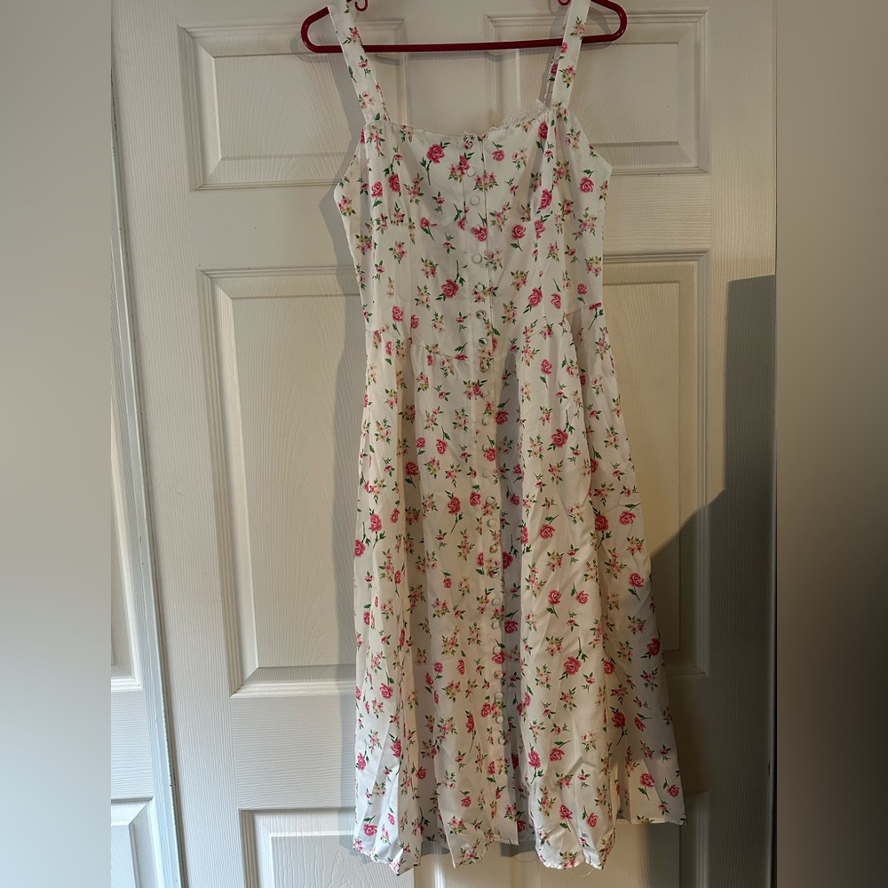 Rose print floral dress